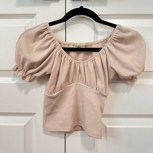 Altar’d state Beige Crop Top Extra Small